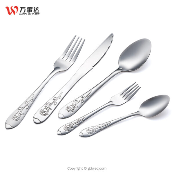 custom flatware knife spoon fork set stainless steel black
